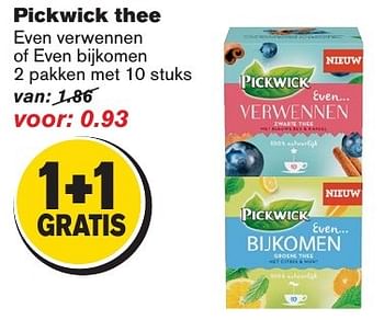 Aanbiedingen Pickwick thee even verwennen of even bijkomen - Pickwick - Geldig van 07/12/2016 tot 13/12/2016 bij Hoogvliet