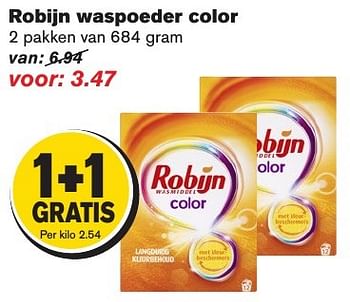 Aanbiedingen Robijn waspoeder color - Robijn - Geldig van 07/12/2016 tot 13/12/2016 bij Hoogvliet