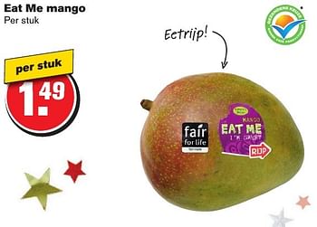 Aanbiedingen Eat me mango - Eat Me - Geldig van 07/12/2016 tot 13/12/2016 bij Hoogvliet