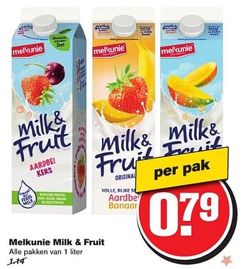 Aanbiedingen Melkunie milk + fruit - Melkunie - Geldig van 07/12/2016 tot 13/12/2016 bij Hoogvliet