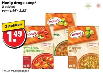Aanbiedingen Honig droge soep - Honig - Geldig van 07/12/2016 tot 13/12/2016 bij Hoogvliet