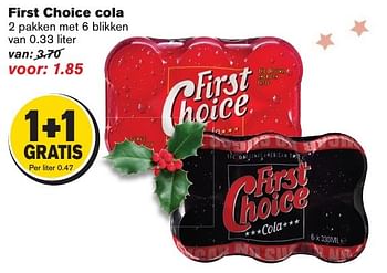 Aanbiedingen First choice cola - First choice - Geldig van 07/12/2016 tot 13/12/2016 bij Hoogvliet