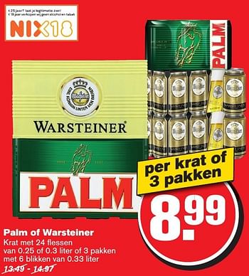 Aanbiedingen Palm of warsteiner - Palm - Geldig van 07/12/2016 tot 13/12/2016 bij Hoogvliet