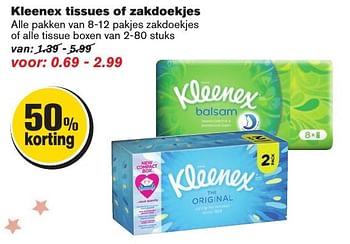 Aanbiedingen Kleenex tissues of zakdoekjes - Kleenex - Geldig van 07/12/2016 tot 13/12/2016 bij Hoogvliet
