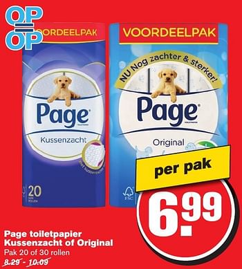 Aanbiedingen Page toiletpapier kussenzacht of original - Page - Geldig van 07/12/2016 tot 13/12/2016 bij Hoogvliet