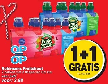 Aanbiedingen Robinsons fruitshoot - Robinsons - Geldig van 07/12/2016 tot 13/12/2016 bij Hoogvliet