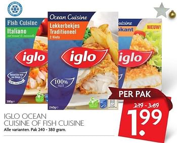 Aanbiedingen Iglo ocean cuisine of fish cuisine - Iglo - Geldig van 11/12/2016 tot 17/12/2016 bij Deka Markt