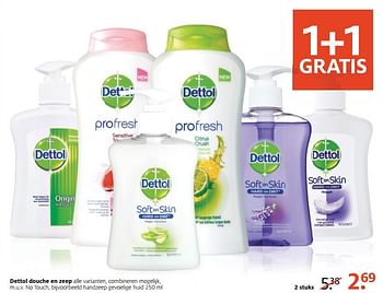 Aanbiedingen Dettol douche en zeep handzeep gevoelige huid - Dettol - Geldig van 05/12/2016 tot 18/12/2016 bij Etos