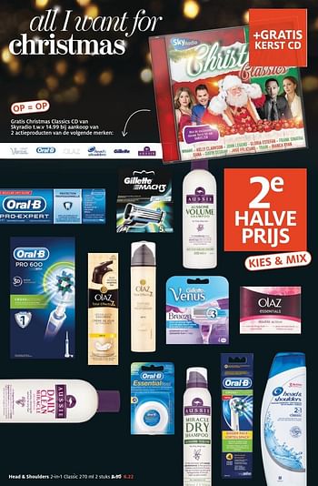 Aanbiedingen Head + shoulders 2-in-1 classic - Head &amp; Shoulders - Geldig van 05/12/2016 tot 18/12/2016 bij Etos