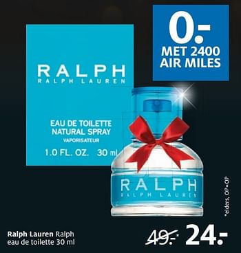 Aanbiedingen Ralph lauren ralph eau de toilette 30 ml - Ralph Lauren - Geldig van 05/12/2016 tot 18/12/2016 bij Etos