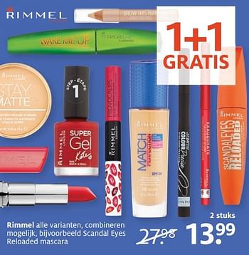 Aanbiedingen Rimmel scandal eyes reloaded mascara - Rimmel - Geldig van 05/12/2016 tot 18/12/2016 bij Etos