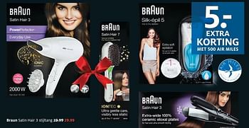 Aanbiedingen Braun satin hair 3 stijltang - Braun - Geldig van 05/12/2016 tot 18/12/2016 bij Etos