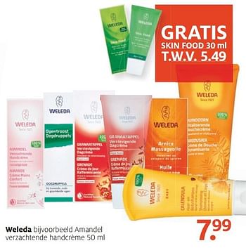 Aanbiedingen Weleda amandel verzachtende handcrème - Weleda - Geldig van 05/12/2016 tot 18/12/2016 bij Etos