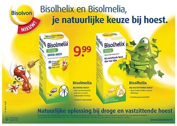 Aanbiedingen Bisolmelia bij droge hoest - Bisolmelia - Geldig van 05/12/2016 tot 18/12/2016 bij Etos