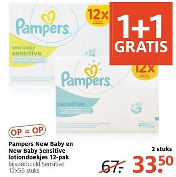 Aanbiedingen Pampers new baby en new baby sensitive lotiondoekjes - Pampers - Geldig van 05/12/2016 tot 18/12/2016 bij Etos