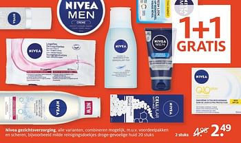 Aanbiedingen Nivea gezichtsverzorging milde reinigingsdoekjes droge-gevoelige huid - Nivea - Geldig van 05/12/2016 tot 18/12/2016 bij Etos