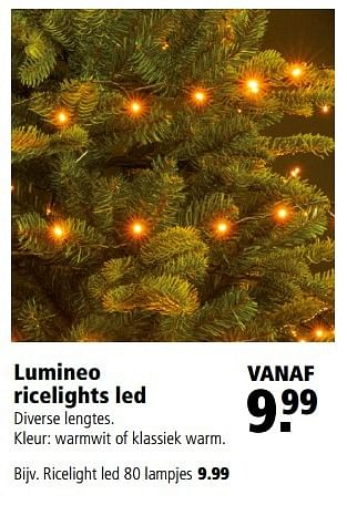Aanbiedingen Lumineo ricelights led - LUMINEO - Geldig van 05/12/2016 tot 18/12/2016 bij Welkoop