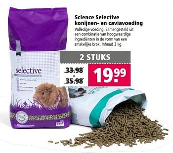 Aanbiedingen Science selective konijnen- en caviavoeding - Selective - Geldig van 05/12/2016 tot 18/12/2016 bij Welkoop