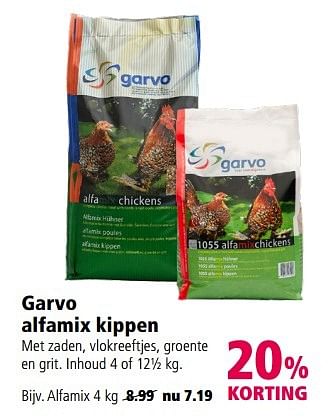Aanbiedingen Garvo alfamix kippen - Garvo - Geldig van 05/12/2016 tot 18/12/2016 bij Welkoop