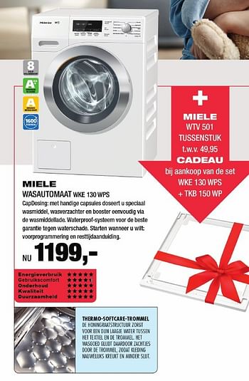 Aanbiedingen Miele wasautomaat wke 130 wps - Miele - Geldig van 09/12/2016 tot 18/12/2016 bij Electro World