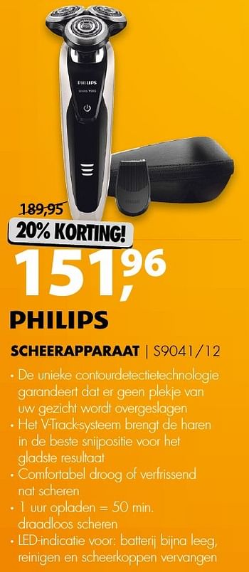 Aanbiedingen Philips scheerapparaat s9041-12 - Philips - Geldig van 11/12/2016 tot 18/12/2016 bij Expert