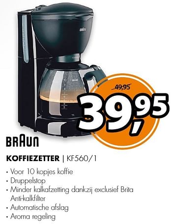 Aanbiedingen Braun koffiezetter kf560-1 - Braun - Geldig van 11/12/2016 tot 18/12/2016 bij Expert