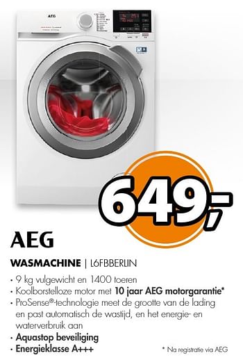Aanbiedingen Aeg wasmachine l6fbberlin - AEG - Geldig van 11/12/2016 tot 18/12/2016 bij Expert