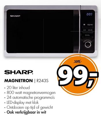 Aanbiedingen Sharp magnetron r243s - Sharp - Geldig van 11/12/2016 tot 18/12/2016 bij Expert
