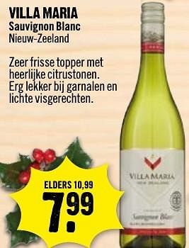 Aanbiedingen Villa maria sauvignon blanc nieuw-zeeland - Witte wijnen - Geldig van 11/12/2016 tot 18/12/2016 bij Dirk III