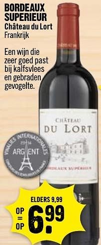Aanbiedingen Bordeaux superieur château du lort frankrijk - Rode wijnen - Geldig van 11/12/2016 tot 18/12/2016 bij Dirk III