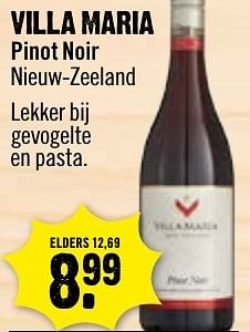 Aanbiedingen Villa maria pinot noir nieuw-zeeland - Rode wijnen - Geldig van 11/12/2016 tot 18/12/2016 bij Dirk III