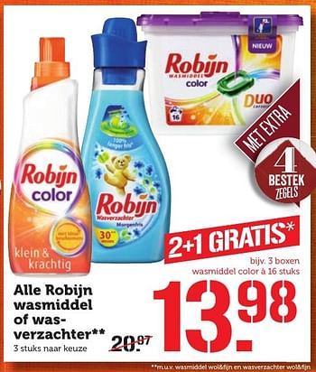 Aanbiedingen Alle robijn wasmiddel of wasverzachter - Robijn - Geldig van 12/12/2016 tot 18/12/2016 bij Coop