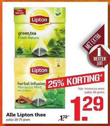 Aanbiedingen Alle lipton thee - Lipton - Geldig van 12/12/2016 tot 18/12/2016 bij Coop