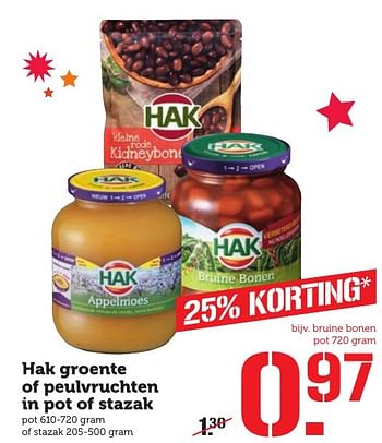 Aanbiedingen Hak groente of peulvruchten in pot of stazak - Hak - Geldig van 12/12/2016 tot 18/12/2016 bij Coop