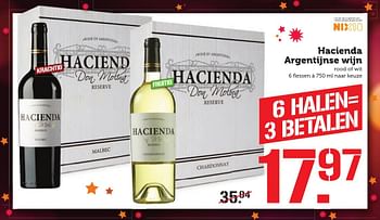 Aanbiedingen Hacienda argentijnse wijn - Rode wijnen - Geldig van 12/12/2016 tot 18/12/2016 bij Coop