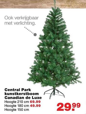 Aanbiedingen Central park kunstkerstboom canadian de luxe - Huismerk - Praxis - Geldig van 12/12/2016 tot 18/12/2016 bij Praxis