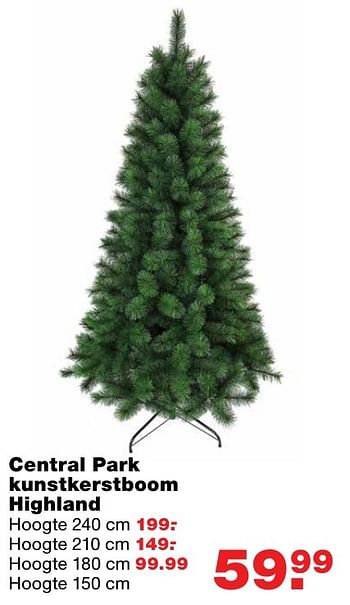 Aanbiedingen Central park kunstkerstboom highland - Huismerk - Praxis - Geldig van 12/12/2016 tot 18/12/2016 bij Praxis