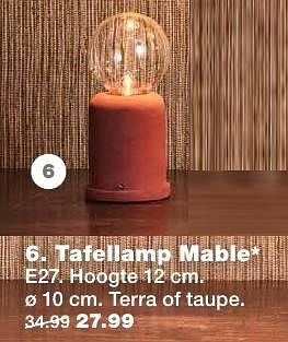 Aanbiedingen Tafellamp mable - Huismerk - Praxis - Geldig van 12/12/2016 tot 18/12/2016 bij Praxis