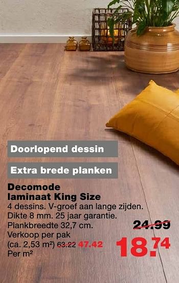 Aanbiedingen Decomode laminaat king size - Huismerk - Praxis - Geldig van 12/12/2016 tot 18/12/2016 bij Praxis