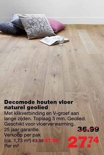 Aanbiedingen Decomode houten vloer naturel geolied - DecoMode - Geldig van 12/12/2016 tot 18/12/2016 bij Praxis