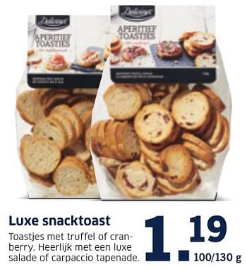 Aanbiedingen Luxe snacktoast - Delicieux - Geldig van 12/12/2016 tot 18/12/2016 bij Lidl