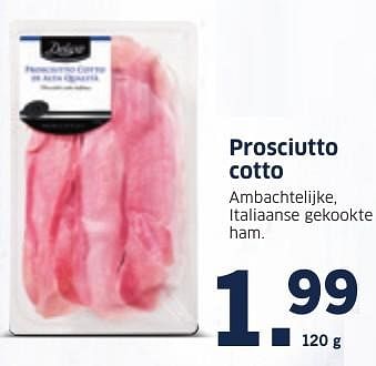 Aanbiedingen Prosciutto cotto - Deluxe - Geldig van 12/12/2016 tot 18/12/2016 bij Lidl