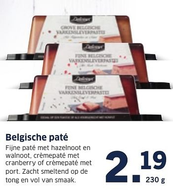 Aanbiedingen Belgische paté - Delicieux - Geldig van 12/12/2016 tot 18/12/2016 bij Lidl