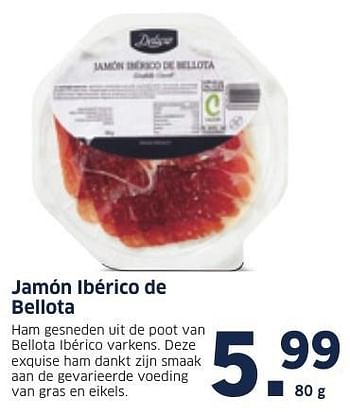 Aanbiedingen Jamón ibérico de bellota - Delicieux - Geldig van 12/12/2016 tot 18/12/2016 bij Lidl