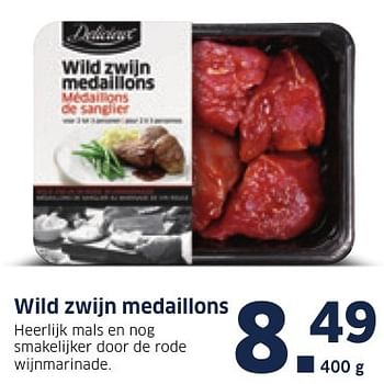 Aanbiedingen Wild zwijn medaillons - Delicieux - Geldig van 12/12/2016 tot 18/12/2016 bij Lidl