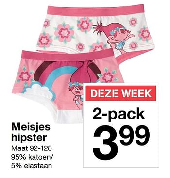 Aanbiedingen Meisjes hipster - Huismerk - Zeeman  - Geldig van 17/12/2016 tot 23/12/2016 bij Zeeman