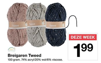 Aanbiedingen Breigaren tweed - Huismerk - Zeeman  - Geldig van 17/12/2016 tot 23/12/2016 bij Zeeman