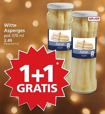 Aanbiedingen Witte asperges - Huismerk - Jan Linders - Geldig van 12/12/2016 tot 18/12/2016 bij Jan Linders