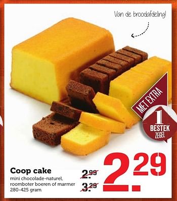 Aanbiedingen Coop cake mini chocolade-naturel, roomboter boeren of marmer - Huismerk - Coop - Geldig van 12/12/2016 tot 18/12/2016 bij Coop