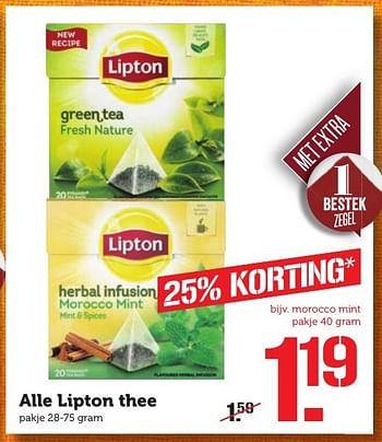 Aanbiedingen Alle lipton thee - Lipton - Geldig van 12/12/2016 tot 18/12/2016 bij Coop